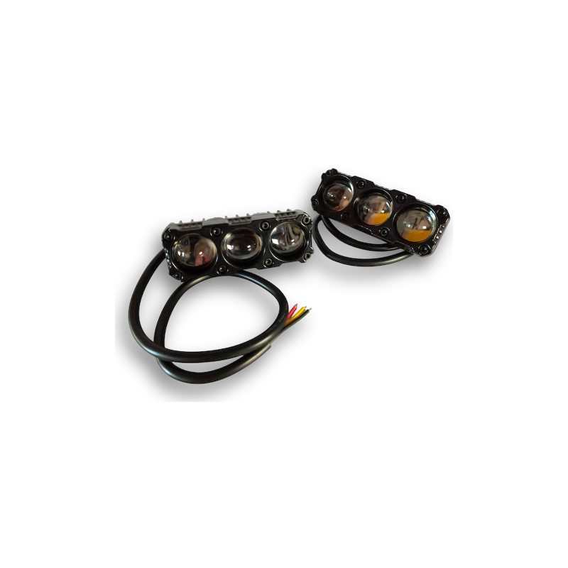 12/24V 3 Lentes LED Blanco/amarillo OFF-ROAD