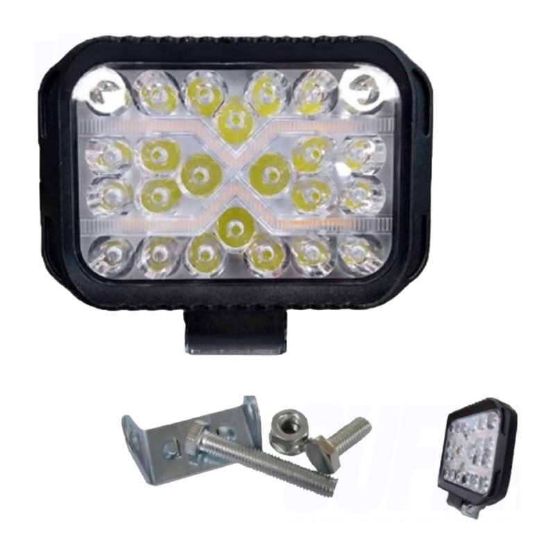 Faro LED Rectangular 12X15CM 12/24V Blanco con Baliza Ultra R