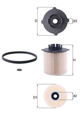 Cartucho filtro de combustible Mahle KX265D