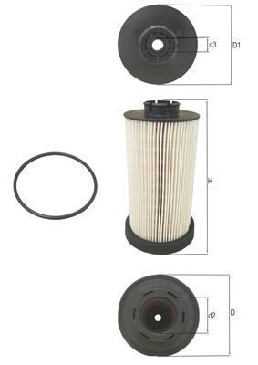 Cartucho filtro de combustible Mahle KX80/1D