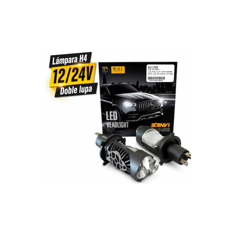 Cree LED Sanvi Lupa Premium H4 12/24V 60/40W Doble Lupa CSP BL